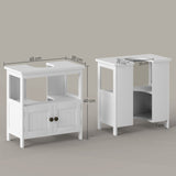 easycomfort easycomfort mobile sottolavabo con ripiano e armadietto intaglio e u e 2 ante 60x30x60 cm bianco