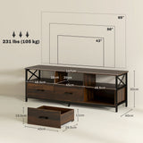 easycomfort easycomfort mobile tv industriale con 3 cassetti e 3 ripiani aperti in legno e acciaio 147x40x50 cm nero e marrone
