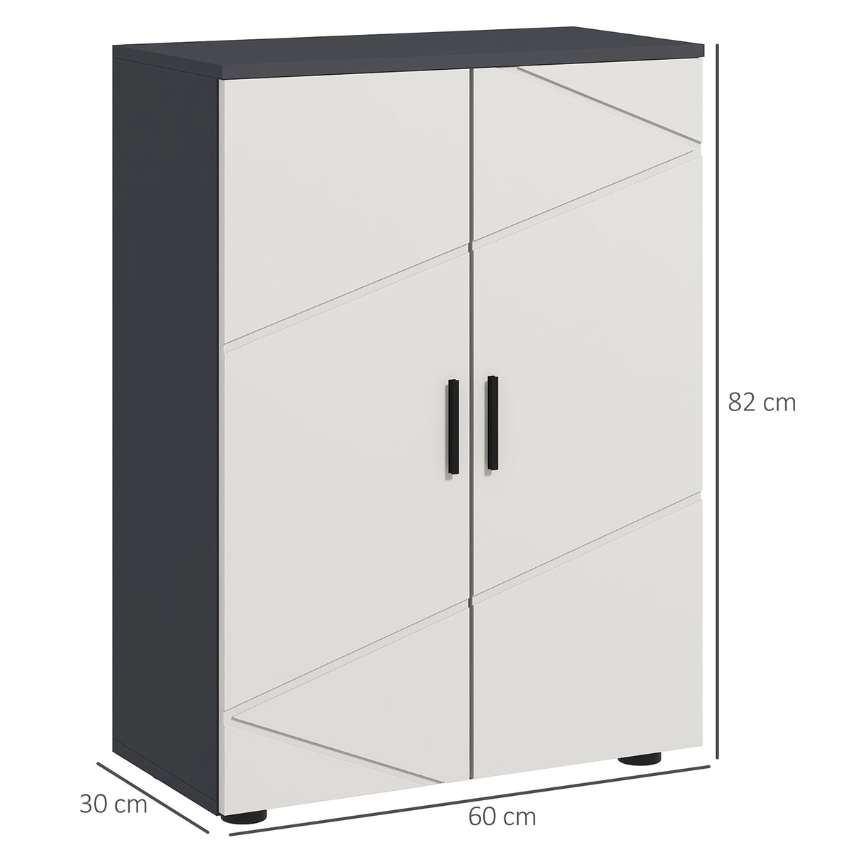 easycomfort easycomfort mobiletto bagno 2 ante in legno con 3 ripiani e chiusura ammortizzata 60x30x82cm grigio