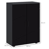 easycomfort easycomfort mobiletto bagno 2 ante in legno con 3 ripiani e chiusura ammortizzata 60x30x82cm nero