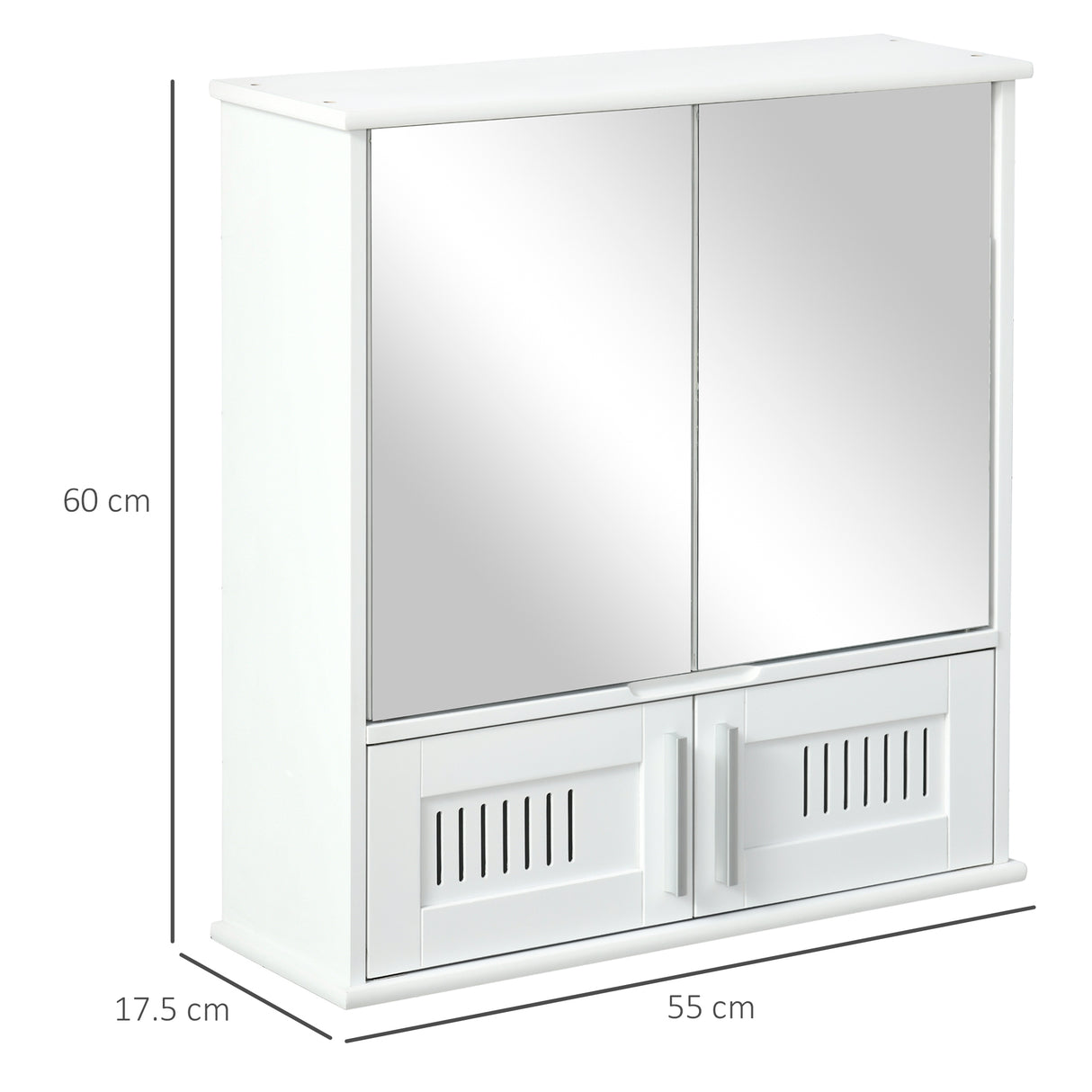 easycomfort easycomfort mobiletto bagno pensile con antine a specchio 55x17 5x60cm bianco