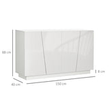 easycomfort easycomfort mobiletto multiuso in truciolato bianco a 5 livelli con ripiano regolabile su 3 livelli 150x40x88 cm