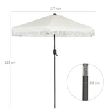 easycomfort easycomfort ombrellone da giardino 2 3x2 2m inclinabile con palo centrale e manovella crema