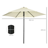 easycomfort easycomfort ombrellone da giardino 2 7x2 5 m in poliestere e metallo con tettuccio inclinabile beige nero