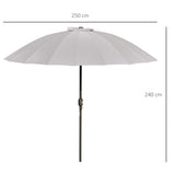 easycomfort easycomfort ombrellone da giardino e terrazza 2 5x2 5 m a manovella con 18 stecche e inclinabile grigio