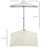 easycomfort easycomfort ombrellone da parete mezzaluna salvaspazio con apertura a manovella beige