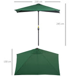 easycomfort easycomfort ombrellone da parete mezzaluna salvaspazio con apertura a manovella verde