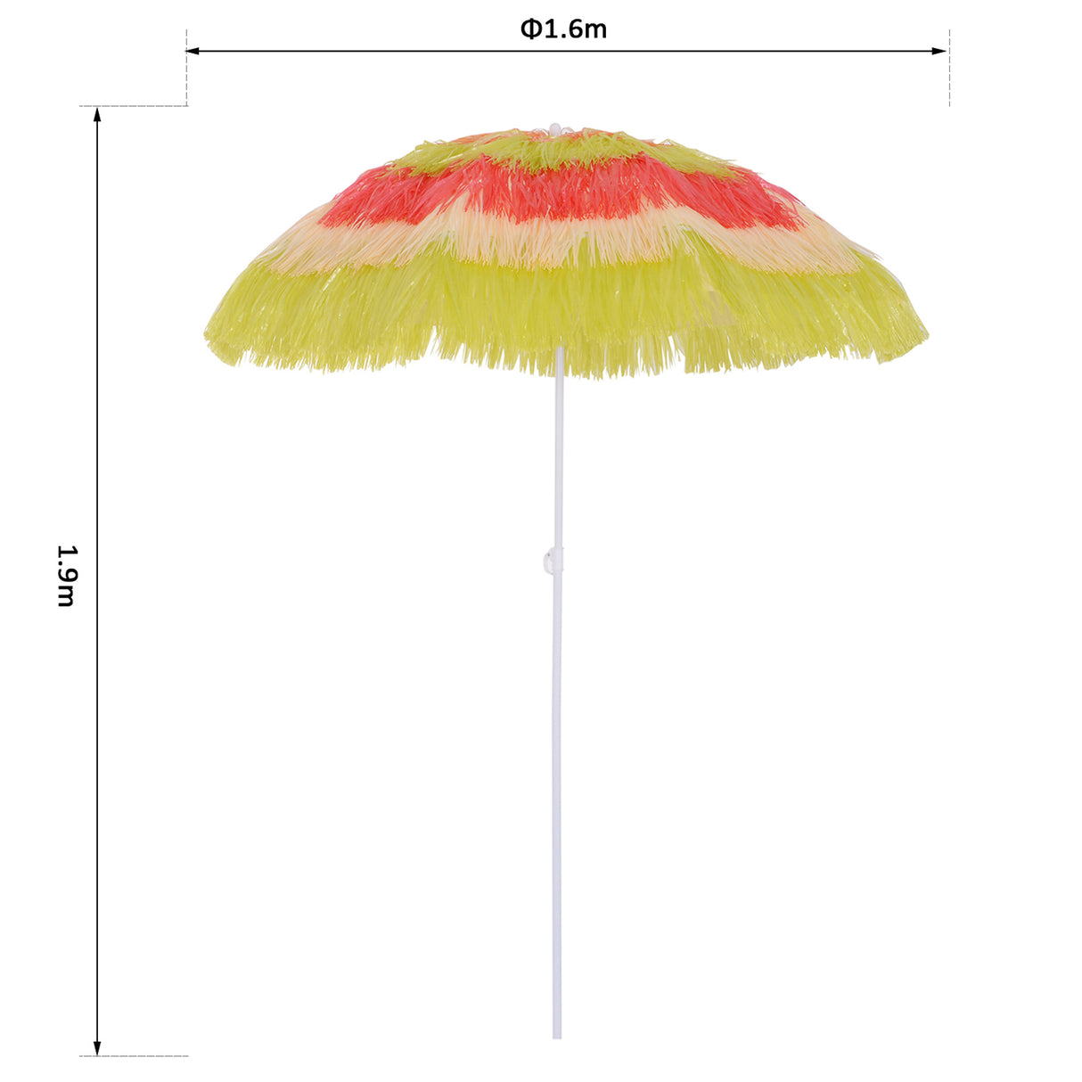 easycomfort easycomfort ombrellone hawaiano portatile tettuccio 160cm impermeabile altezza fino 180cm