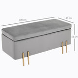 easycomfort easycomfort panca contenitore imbottita per soggiorno e camera da letto 100 x 40 x 42 cm grigio ean 8054144132105