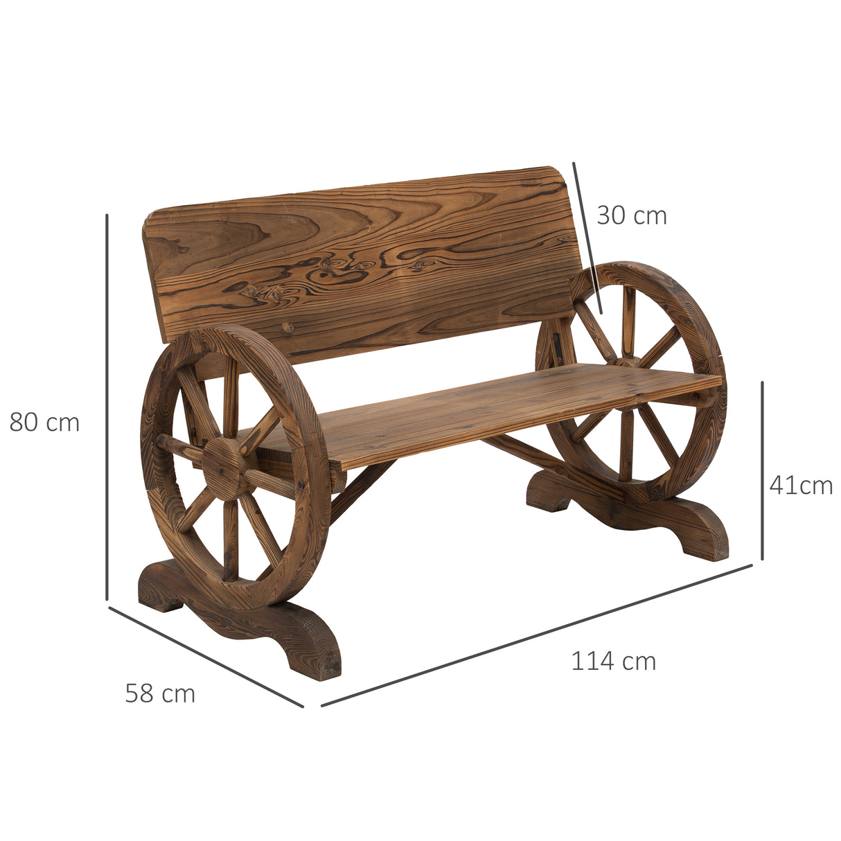 easycomfort easycomfort panca da giardino 2 posti con schienale alto in legno di abete 114x58x80 cm marrone