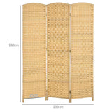 easycomfort easycomfort paravento a 3 ante pieghevole per interni autoportante e intrecciato 135x180 cm color legno