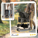 easycomfort easycomfort passeggino per cani pieghevole con portabicchieri e cestino in acciaio e poliestere 75x45x97 cm grigio carbone