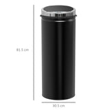 easycomfort easycomfort pattumiera automatica con sensore a infrarossi e capacita 50l acciaio inox e plastica nero 30 5x30 5x81 5cm