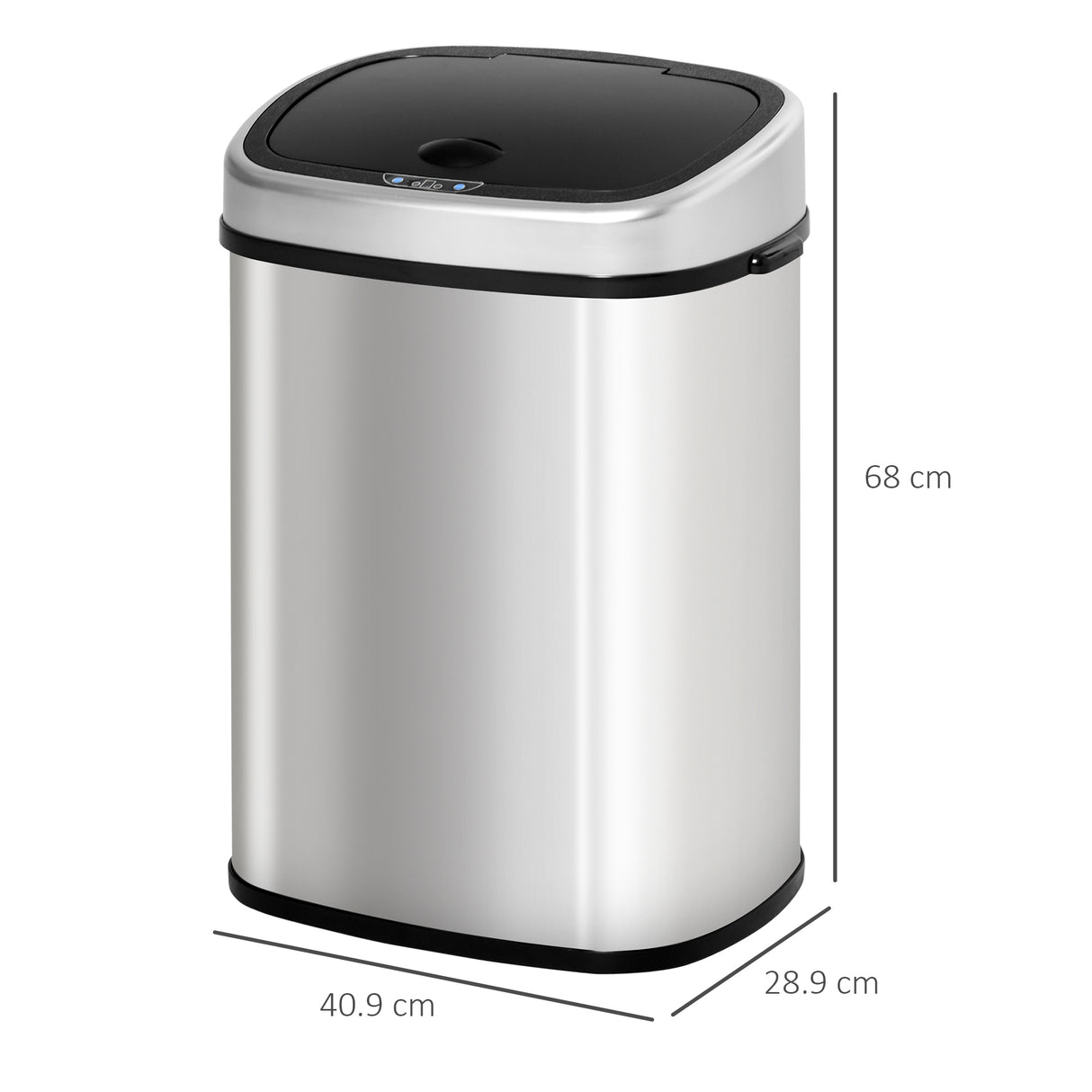 easycomfort easycomfort pattumiera cestino bidone con coperchio a sensore ad infrarossi per cucina bagno capacita 58l in acciaio abs 40 9 28 9 68cm