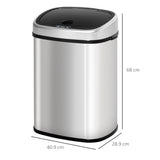 easycomfort easycomfort pattumiera cestino bidone con coperchio a sensore ad infrarossi per cucina bagno capacita 58l in acciaio abs 40 9 28 9 68cm