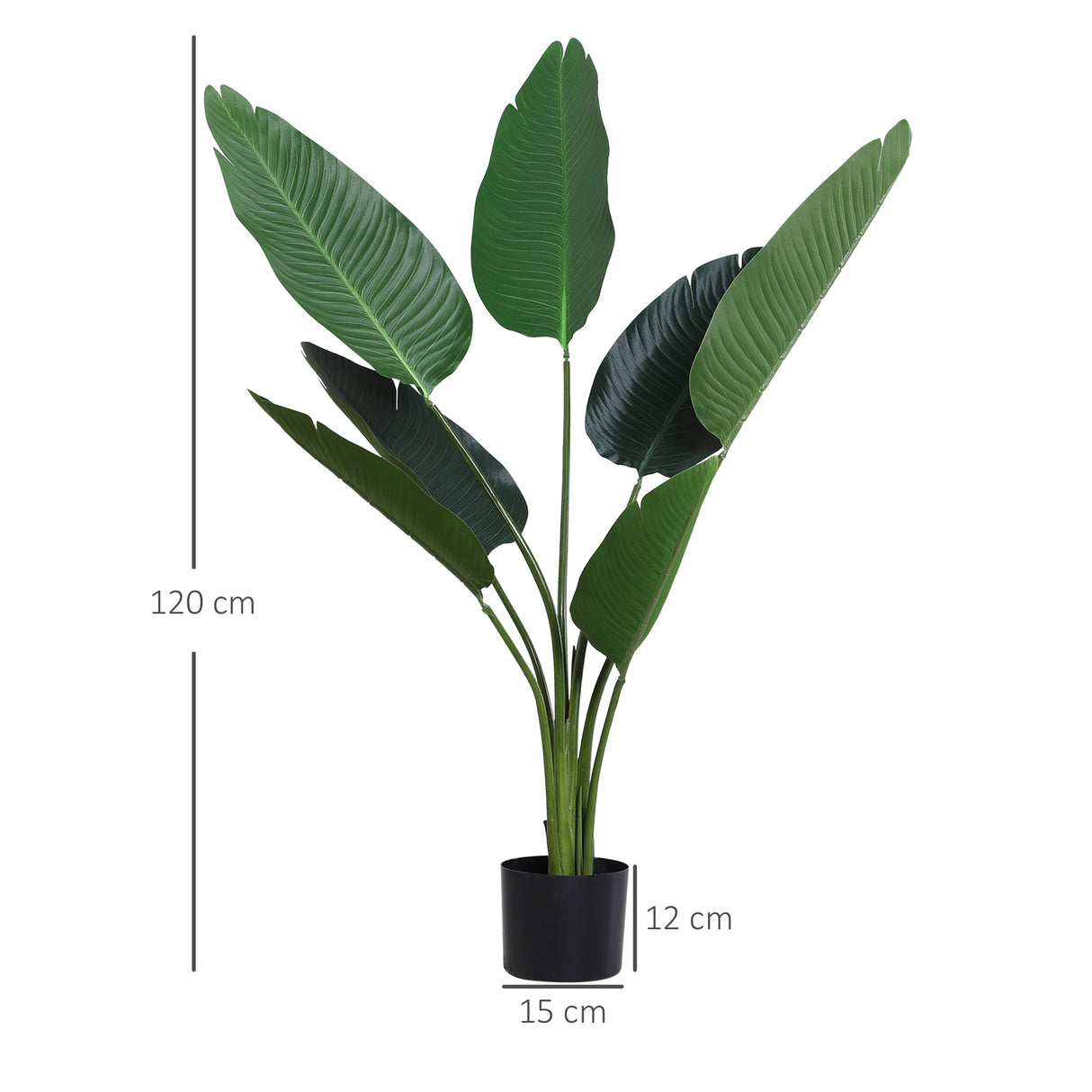 easycomfort easycomfort pianta artificiale uccello del paradiso alta 120cm con vaso per interni ed esterni