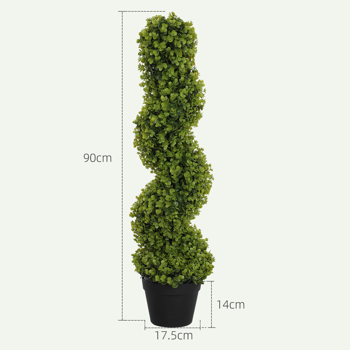 easycomfort easycomfort pianta finta di eucalipto a spirale con vaso incluso per interno ed esterno altezza 90 cm verde
