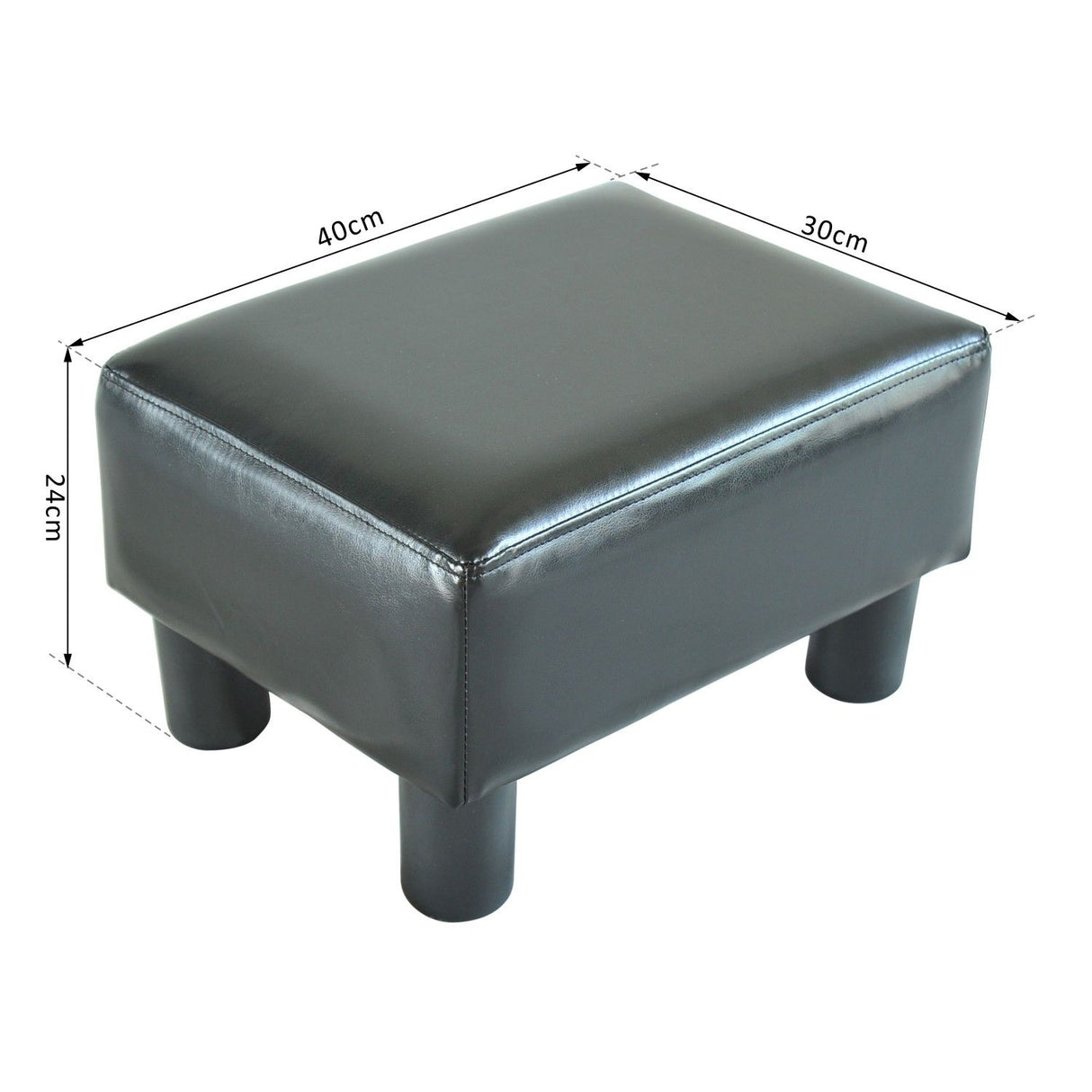 easycomfort easycomfort poggiapiedi divano rettangolare poggiapiedi pouf imbottito e rivestito in finta pelle max 100kg per soggiorno e ingresso 40x30x24 cm nero