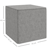 easycomfort easycomfort poggiapiedi quadrato 2 in 1 con rivestimento rimovibile in tessuto effetto lino 41x41x41 cm grigio chiaro