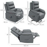 easycomfort easycomfort poltrona alzapersona reclinabile fino a 135 con 8 punti massaggianti telecomando e poggiapiedi 91x86x101 cm