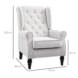 easycomfort easycomfort poltrona da salotto imbottita in tessuto con schienale trapuntato 74x86x102cm bianco crema