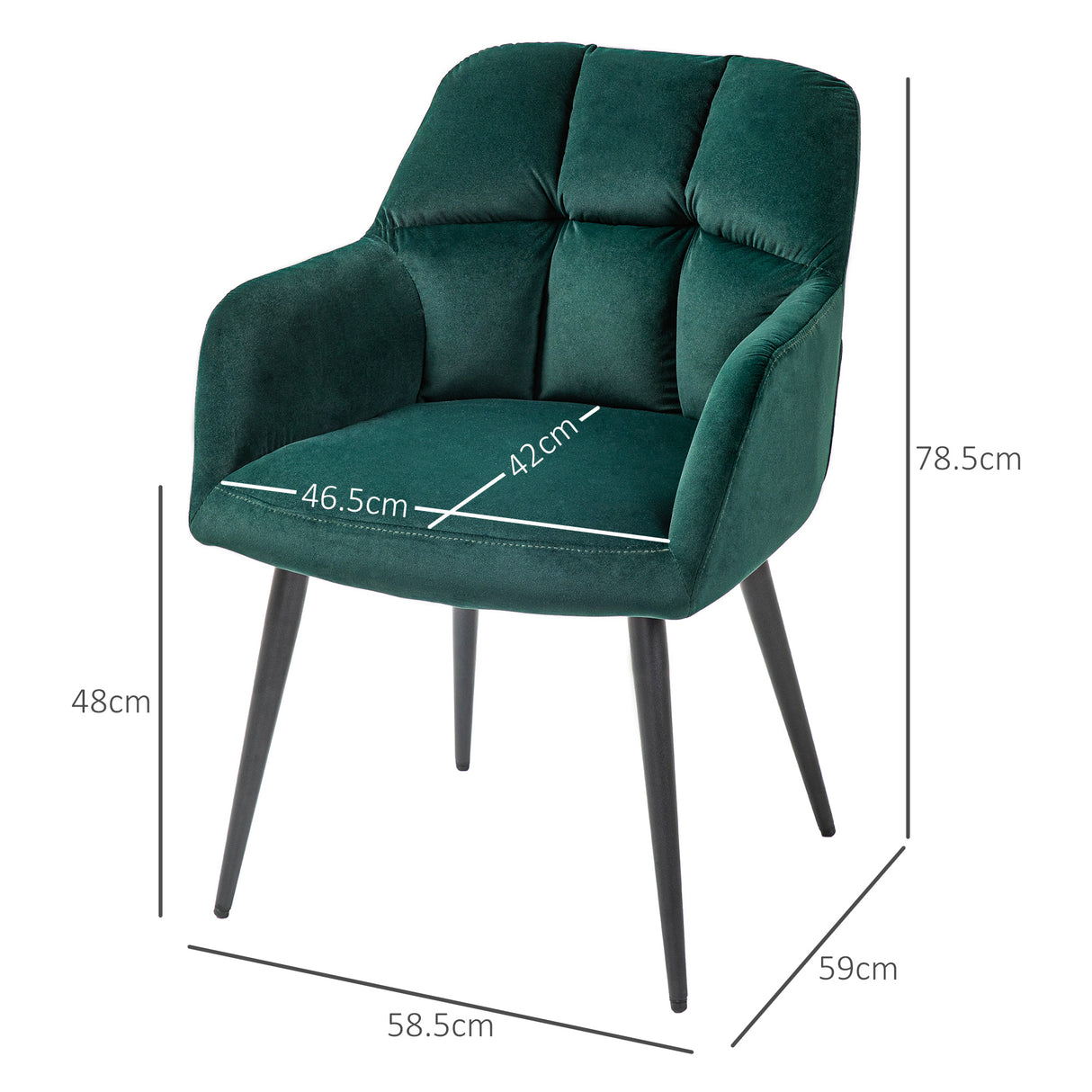 easycomfort easycomfort poltrona da salotto in velluto e imbottita con gambe in acciaio e braccioli estesi verde