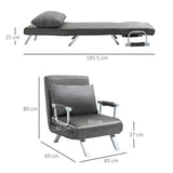 easycomfort easycomfort poltrona letto singolo 3 in 1 con schienale reclinabile su 5 livelli e cuscino divano letto singolo pieghevole per soggiorno e salotto in pelle scamosciata e metallo 65x69x80 cm grigio ean 8055776911588