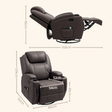 easycomfort easycomfort poltrona massaggiante reclinabile con 8 punti massaggio e 5 modalita 84x92x109cm marrone scuro