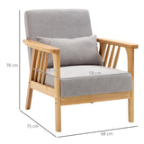 easycomfort easycomfort poltrona moderna con rivestimento vellutato e struttura in legno 68x75x78cm grigio