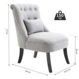 easycomfort easycomfort poltrona per salotto imbottita con cuscino e piedini antiscivolo poltrona darredo in tessuto effetto lino e legno 52 5x69x77 cm grigio ean 8054144134956