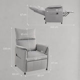easycomfort easycomfort poltrona reclinabile elettrica con telecomando e poggiapiedi in tessuto effetto velluto 80x83x104 cm grigio