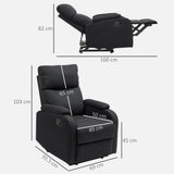 easycomfort easycomfort poltrona reclinabile manualmente a 60 extra imbottita in tessuto con poggiapiedi nero