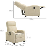 easycomfort easycomfort poltrona relax massaggiante con telecomando e 8 programmi reclinazione e poggiapiedi 68x88x98cm crema