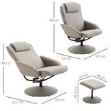 easycomfort easycomfort poltrona relax reclinabile con pouf poggiapiedi abbinato e rivestimento in finta pelle 71x78x101cm grigia ean 8054144134468