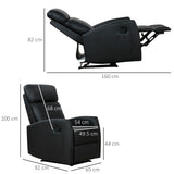 easycomfort easycomfort poltrona relax reclinabile regolabile ed ergonomica in pelle pu con imbottitura per casa e ufficio 65x92x100 cm nera ean 8054144137315