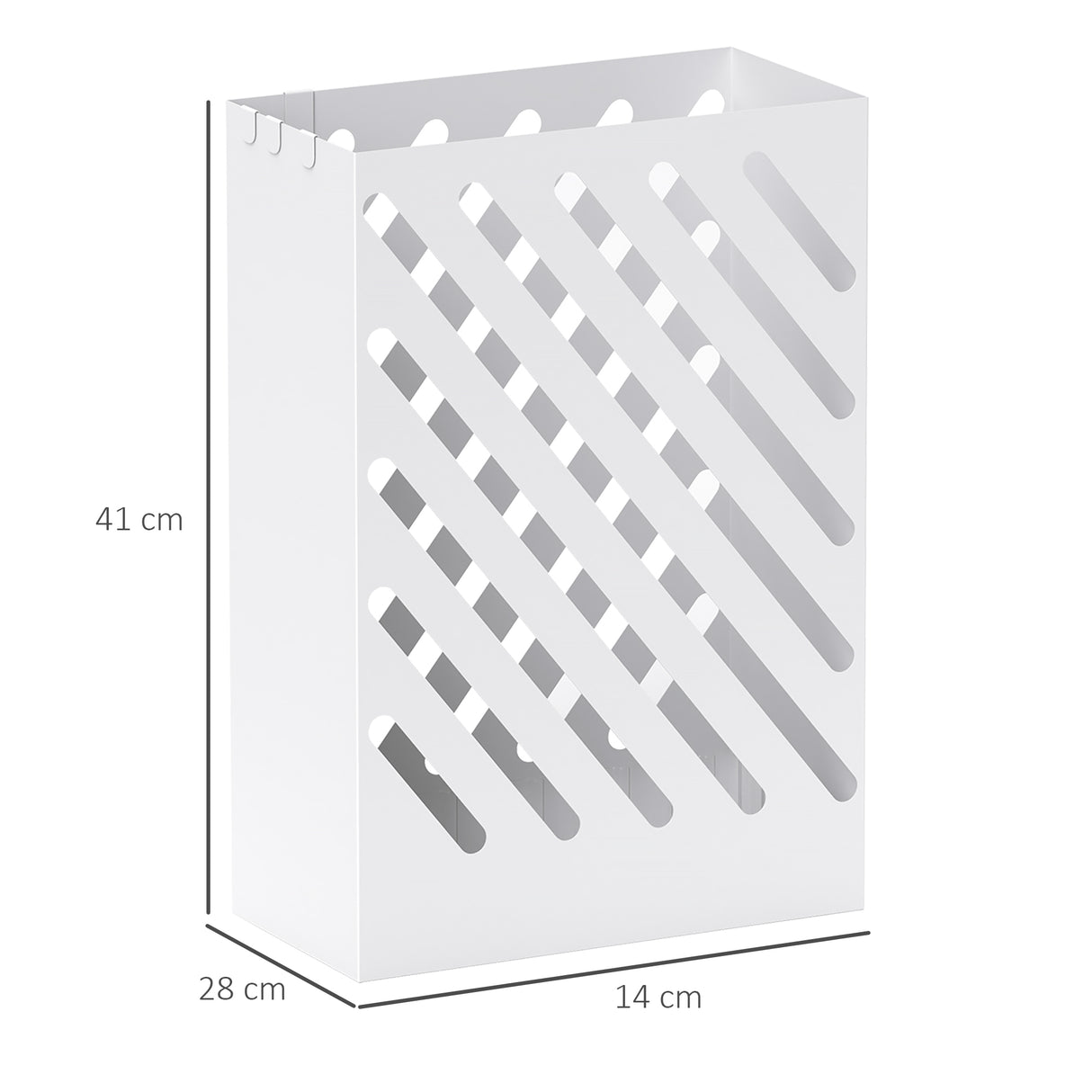 easycomfort easycomfort portaombrelli di design con vaschetta raccogli gocce e 4 ganci in metallo 28x14x41 cm bianco