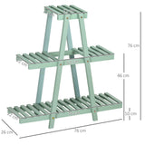 easycomfort easycomfort portapiante a 3 livelli in legno di abete per interni ed esterni 76x26x76 cm verde chiaro