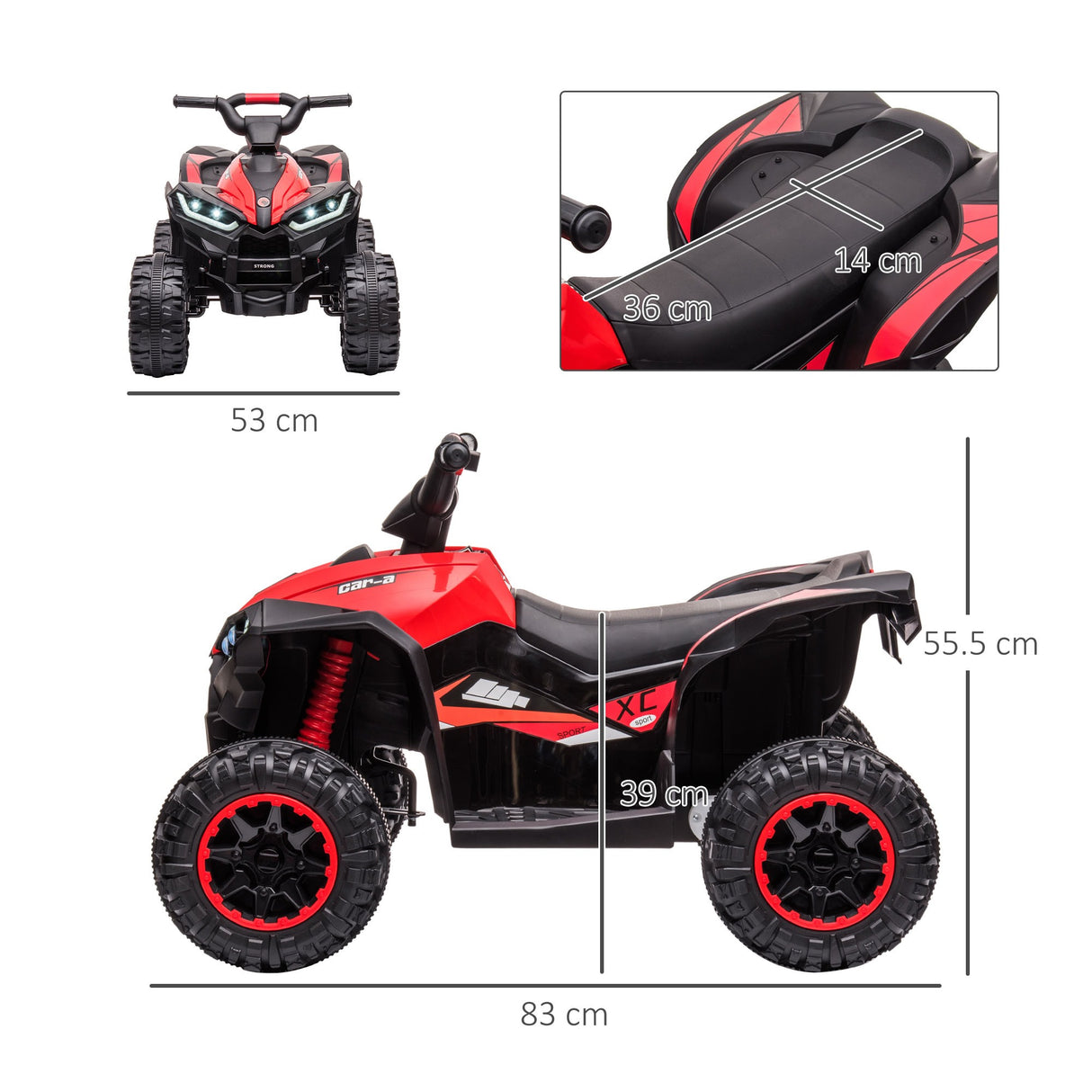 easycomfort easycomfort quad elettrico per bambini 12v 2 velocita ruote larghe con sospensioni e fari led eta 3 5 anni rosso