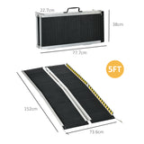 easycomfort easycomfort rampa per sedia a rotelle pieghevole e antiscivolo in alluminio 152x73cm capacita 272kg