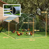 easycomfort easycomfort recinto per galline da 10 2m per 10 15 galline con tetto impermeabile in acciaio e tessuto 3x3 4x1 9 m argento