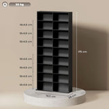 easycomfort easycomfort scaffale porta cd con 14 ripiani regolabili capacita di 640 cd360 dvd 78 5x24x175 cm nero