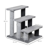 easycomfort easycomfort scaletta per gatti a 3 gradini con rivestimento in flanella e pallina 45x40x48cm grigio