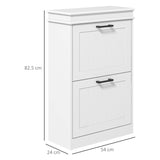 easycomfort easycomfort scarpiera moderna con 2 cassetti ribaltabili per 10 paia di scarpe e ripiano regolabile 54x24x82 5cm bianco