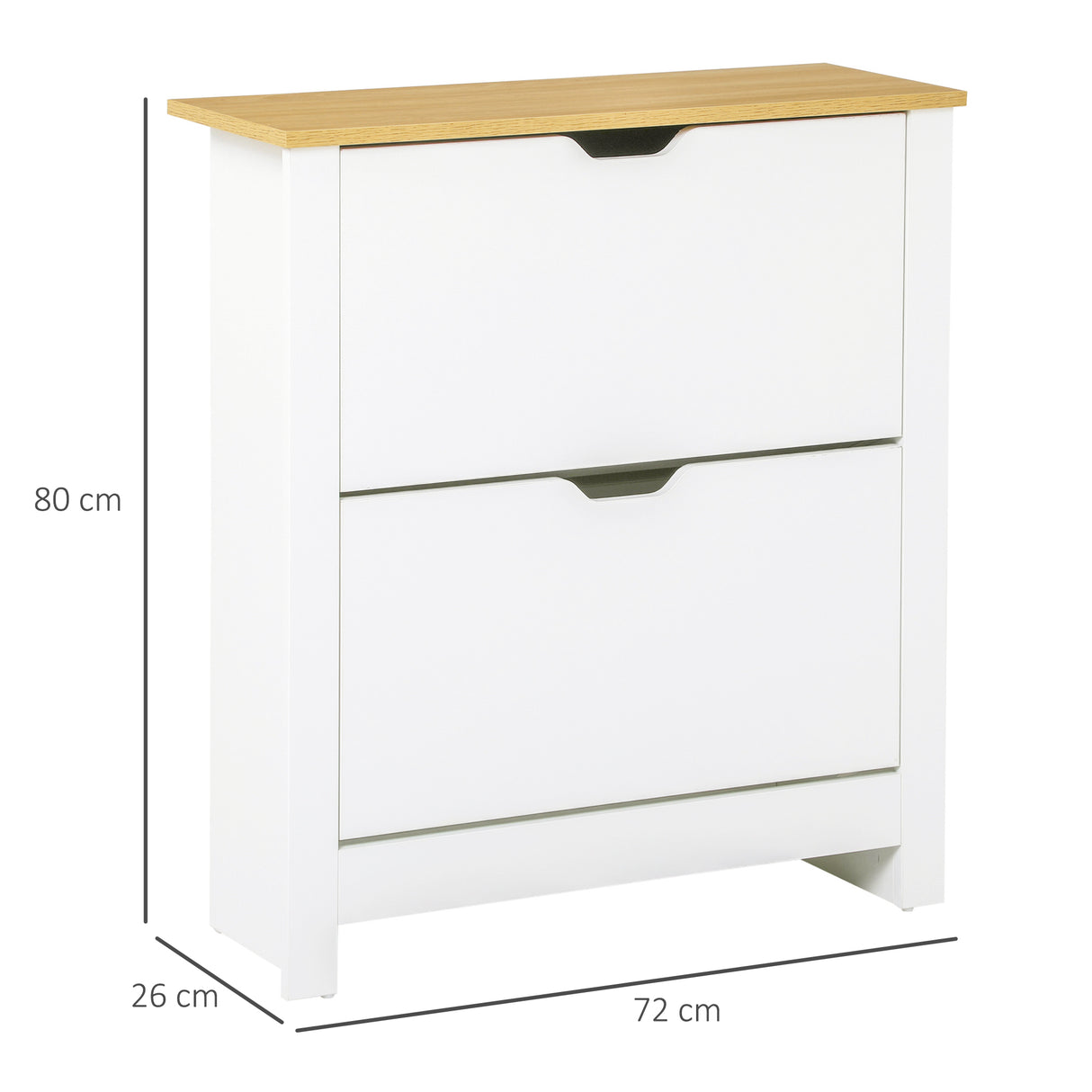 easycomfort easycomfort scarpiera moderna per 12 paia max con 2 cassetti regolabili e rimovibili in legno 72x26x80 cm bianco