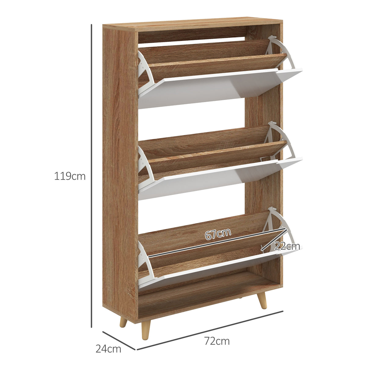 easycomfort easycomfort scarpiera salvaspazio a 3 cassetti con ripiano regolabile per 18 24 paia di scarpe 72x24x119cm bianco