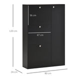 easycomfort easycomfort scarpiera salvaspazio regolabile mobile portascarpe con 8 scomparti legno 80 x 24 x 120cm nero ean 8054111844451