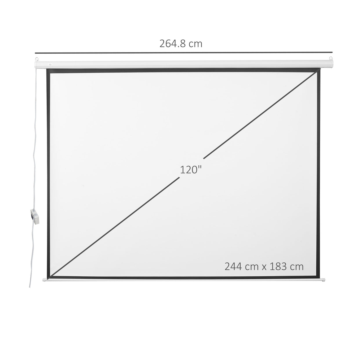 easycomfort easycomfort schermo per proiettore 120 pollici formato 43 regolabile con telecomando schermo di proiezione motorizzato compatto 244x183 cm bianco ean 8054144131894
