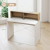 easycomfort easycomfort scrivania pc moderna con piano rialzato e 2 ripiani in truciolato 110x50x102 6 cm bianco marrone e noce