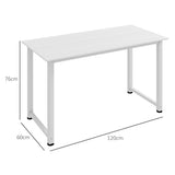 easycomfort easycomfort scrivania per computer con piedini regolabili in truciolato e acciaio 120x60x76 cm bianco