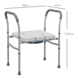 easycomfort easycomfort sedia comoda wc per anziani e disabili 4 in 1 regolabile in altezza con braccioli imbottiti grigio